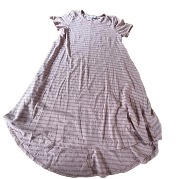 LuLaRoe Women's Maxi Dress in Pink Stripes - Picture 1 of 6